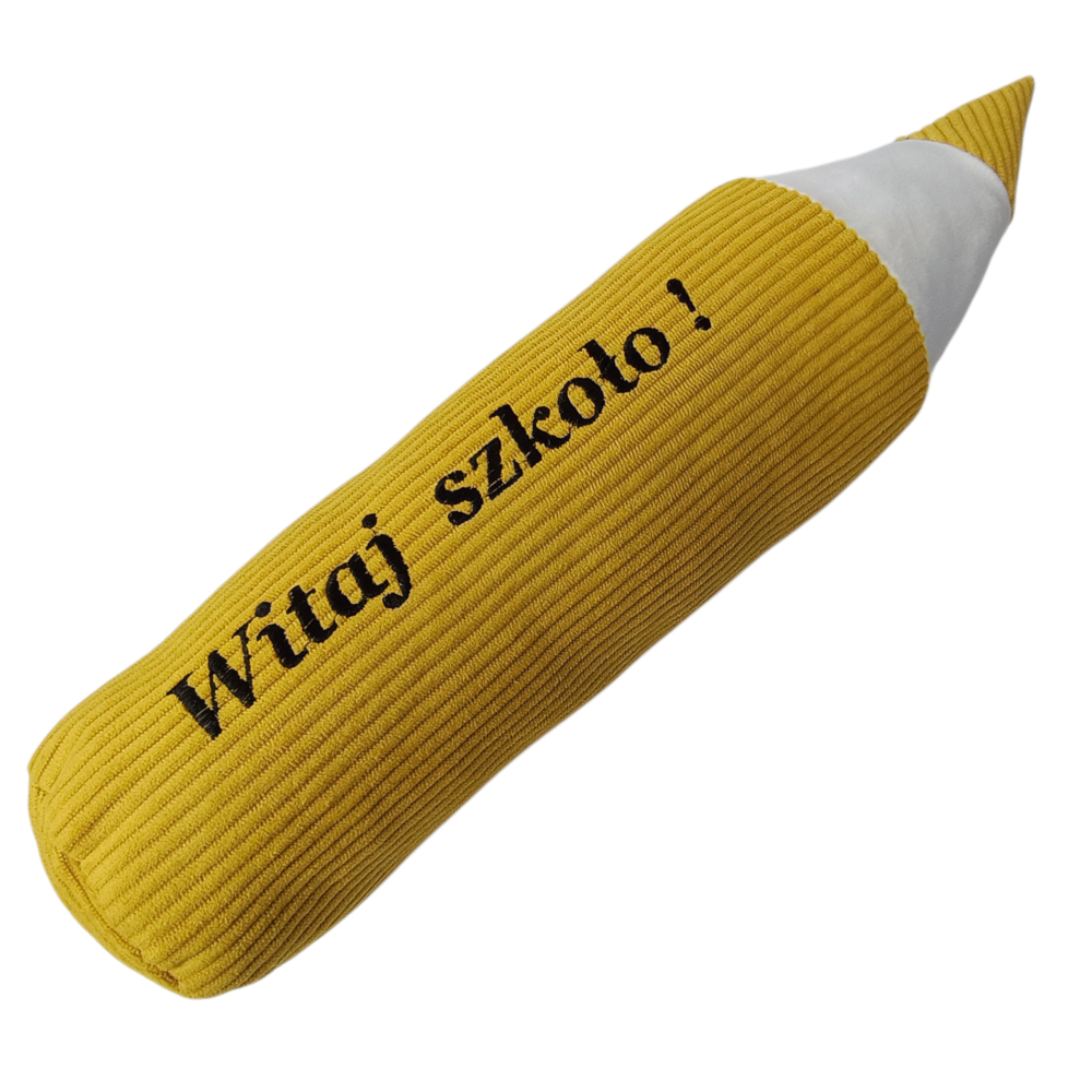 Żółta Poduszka Ołówek Witaj szkoło!