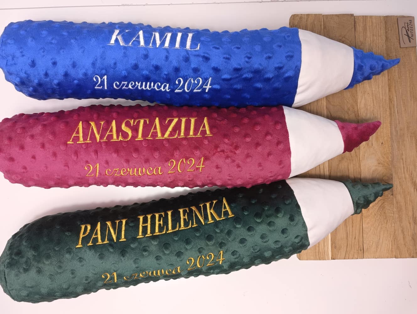 Poduszka KREDKA, kropki 45 cm personalizacja