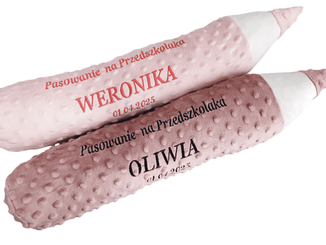 Poduszka KREDKA, kropki 35 cm personalizacja